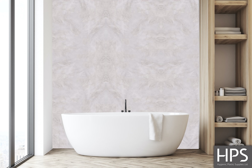 Large Grey Marble ShowerPanel - 2400 x 1000 x 10mm | Hygienic Plastic ...